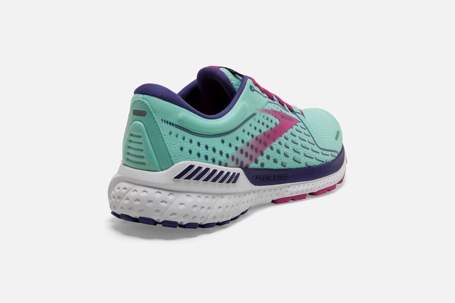 Brooks Adrenaline GTS 21 Road Running Shoes - Womens - Turquoise/Pink - IF1630549